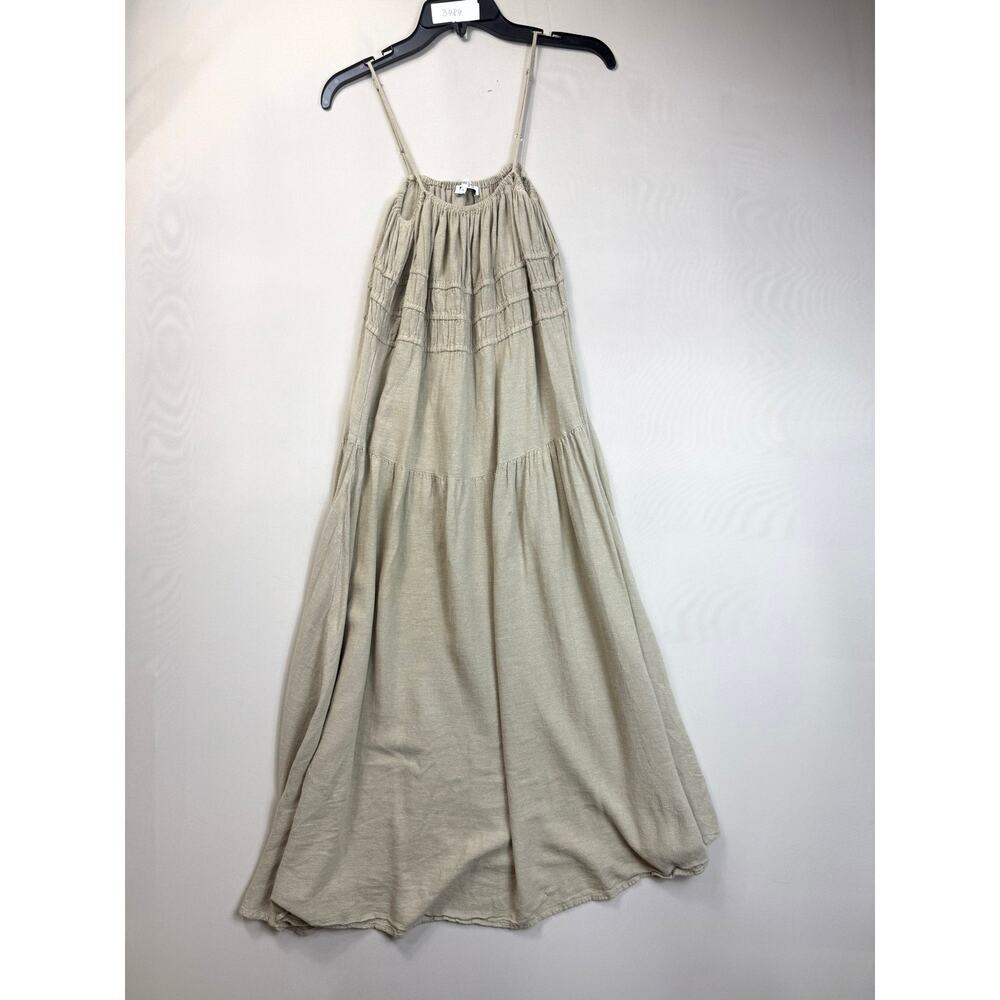 WEWOREWHAT Scrunchie linen midi Dress Medium - Picture 3 of 7